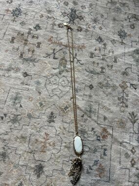 Kendra Scott Gold-Tone White Stone Tassel Pendant Necklace